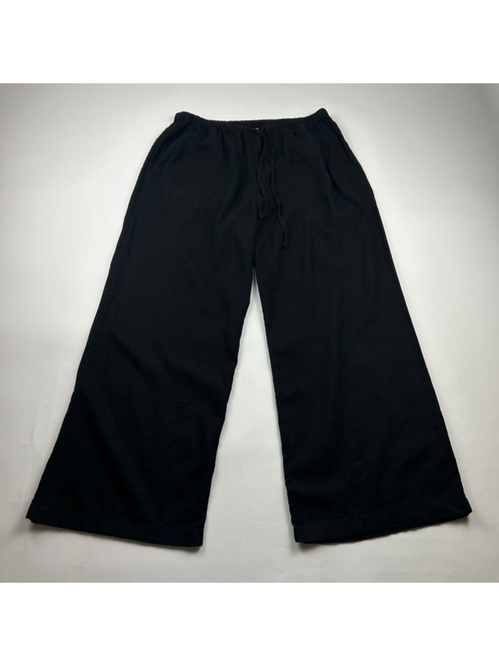 Caslon Black Linen Blend Wide Leg Lounge Pant M